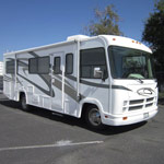 RV van freshly painted white