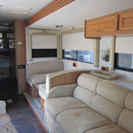 Cozy interior of RV van