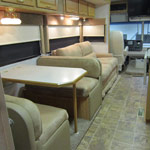 Interior view of a spacious RV van